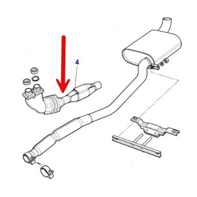 CATALYTIC CONVERTER, RIGHT PASSENGER SIDE  NHC6700AA
